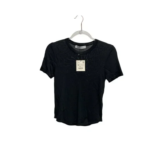 Zara Sheer Black Fitted Top - Picture 5 of 6